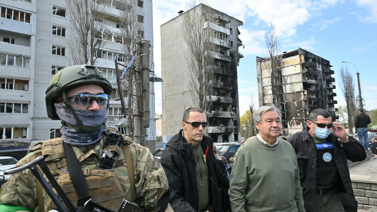 БҰҰ Бас хатшысы Киевте жүргенде қалаға шабуыл жасалды