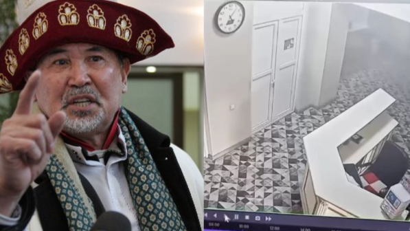 Көптен көрінбей кеткен Амантай қажы әйел адамды ұрып, баспалдақтан құлатып кеткен (ВИДЕО)