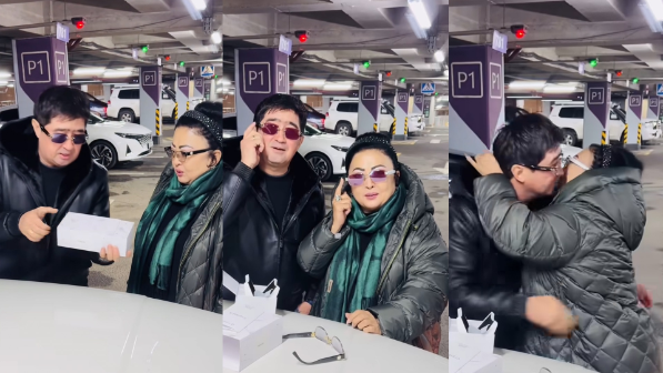 “Игілігіңізге тағыңыз”: Мұқасан уәдесінде тұрып, Мақпал Жүнісоваға ерекше тосын сый жасады (ВИДЕО)