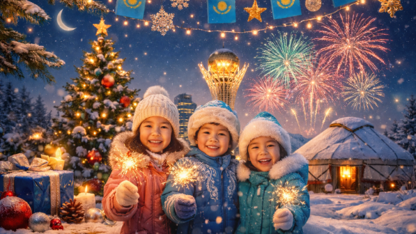 Оқушыларға арналған жаңа жылдық өлең-жырлар мен ақ бата