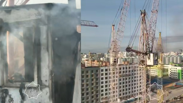 Төтенше жағдай: Астанада тұрғын үй құрылыс алаңында өрт шықты