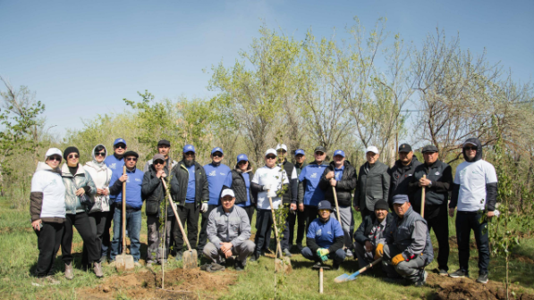 «Таза Қазақстан»: «Қазақмыс» компаниясының қызметкерлері Жезқазғанда 150 түп ағаш отырғызды